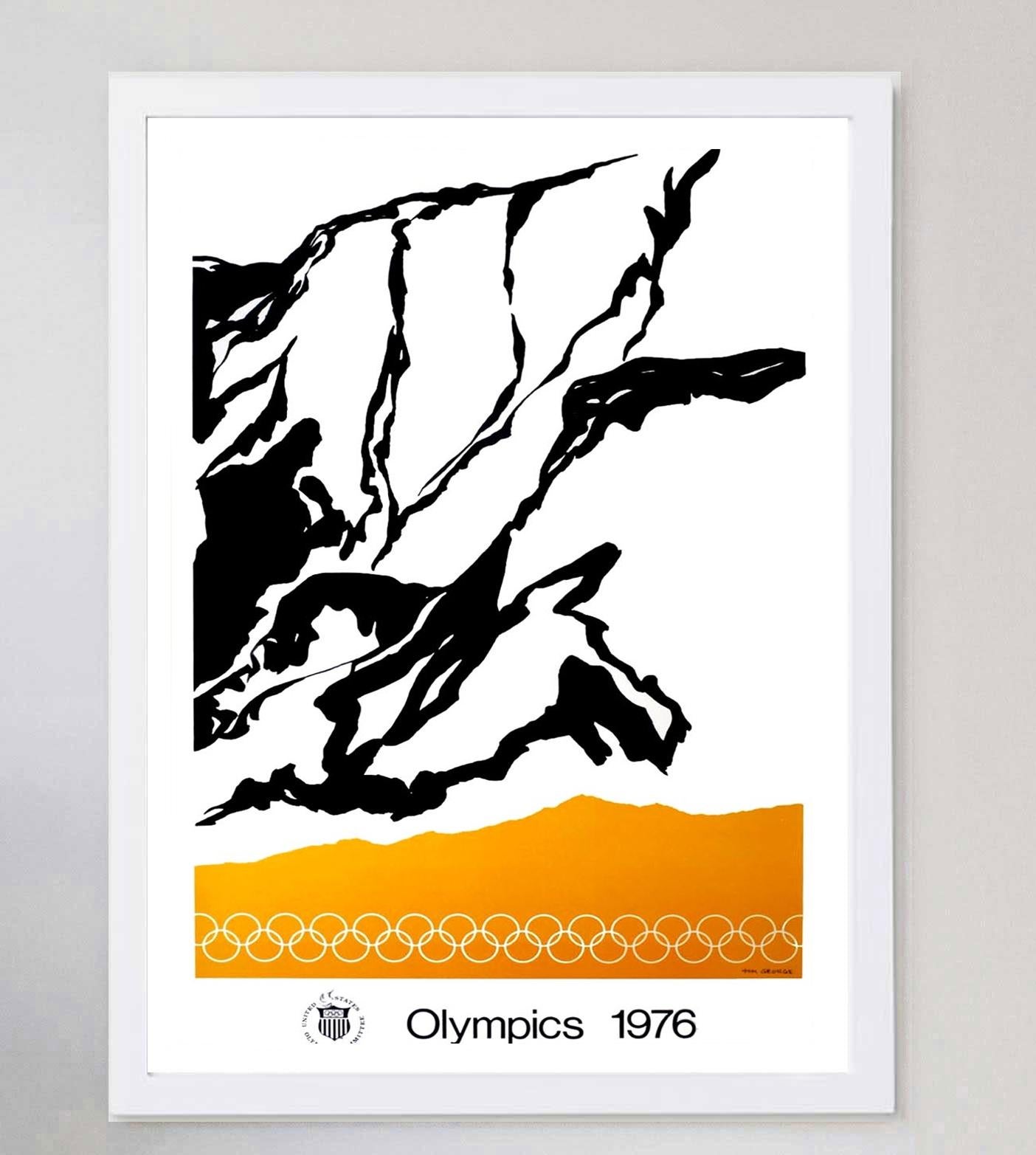 1976 Montreal Olympic Games - Tom George Original Vintage Poster In Good Condition For Sale In Winchester, GB