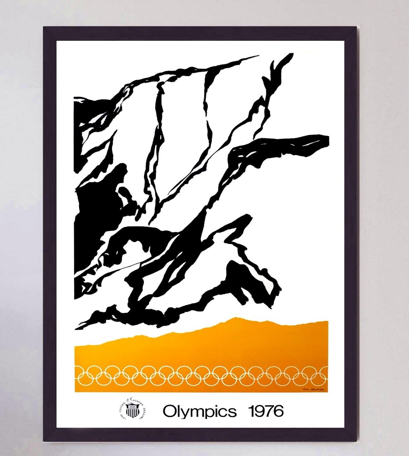 Fin du 20e siècle Affiche vintage originale des Jeux olympiques de Montréal de 1976 - Tom George en vente