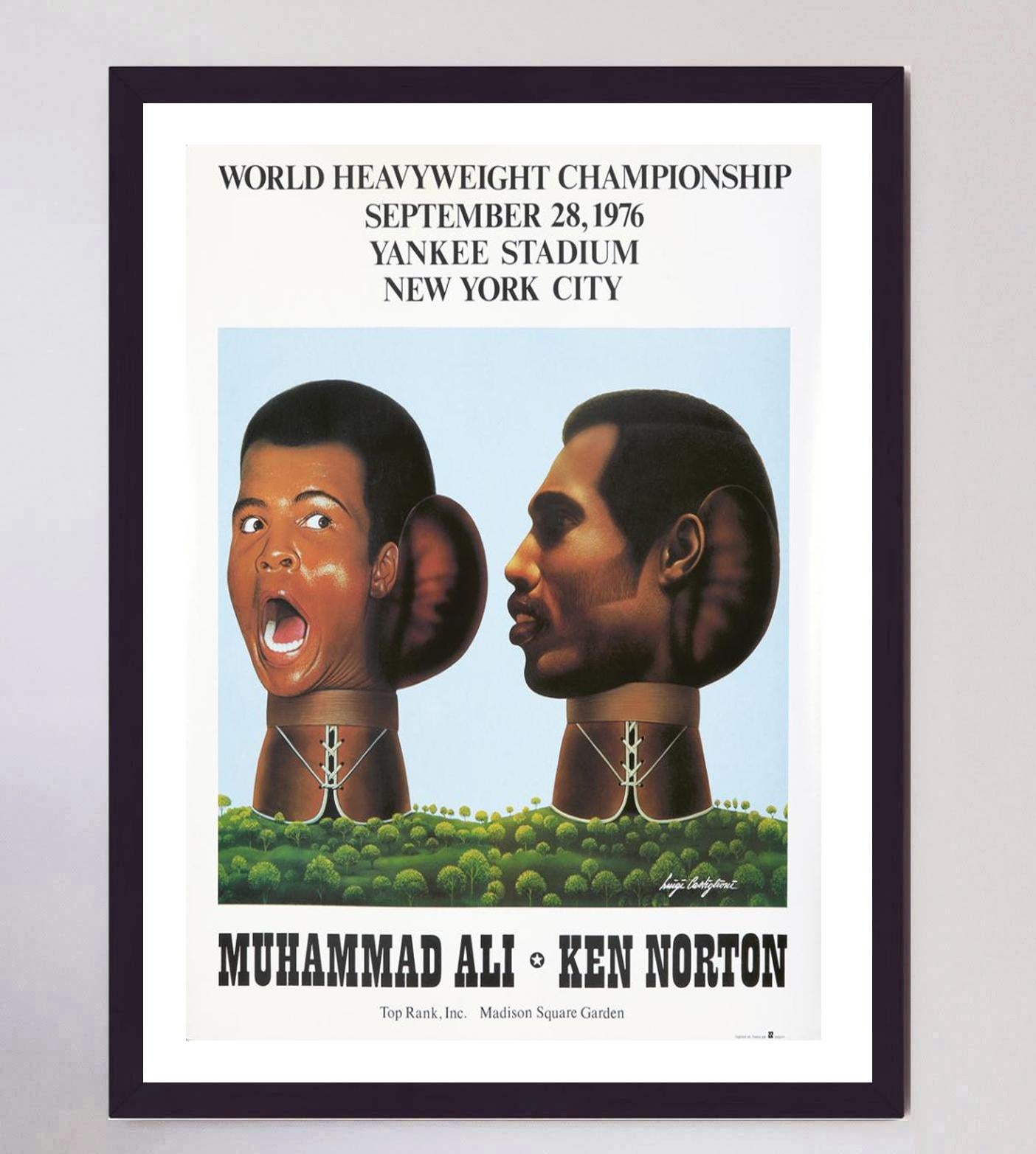 Late 20th Century 1976 Muhammad Ali vs Ken Norton Original Vintage Poster For Sale