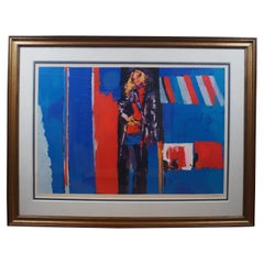 Retro 1976 Nicola Simbari Italian Serigraph Nanette Modern Woman Print