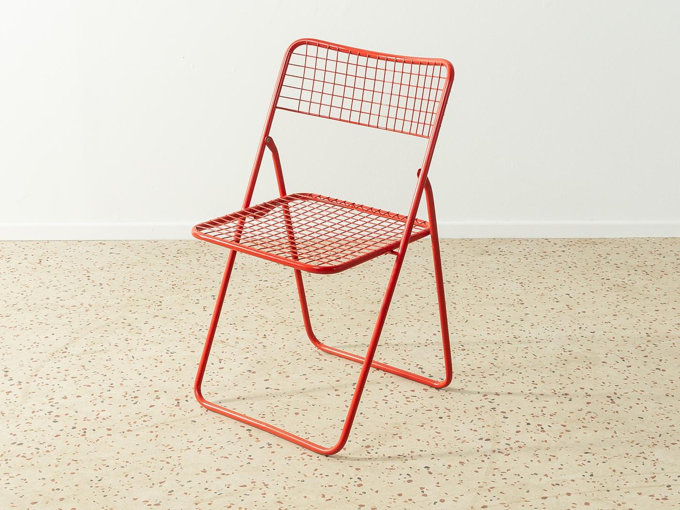 1976 Niels Gammelgaard Rappen: klappbare Stühle für Ikea aus rotem Metall, 4er-Set (Schwedisch)