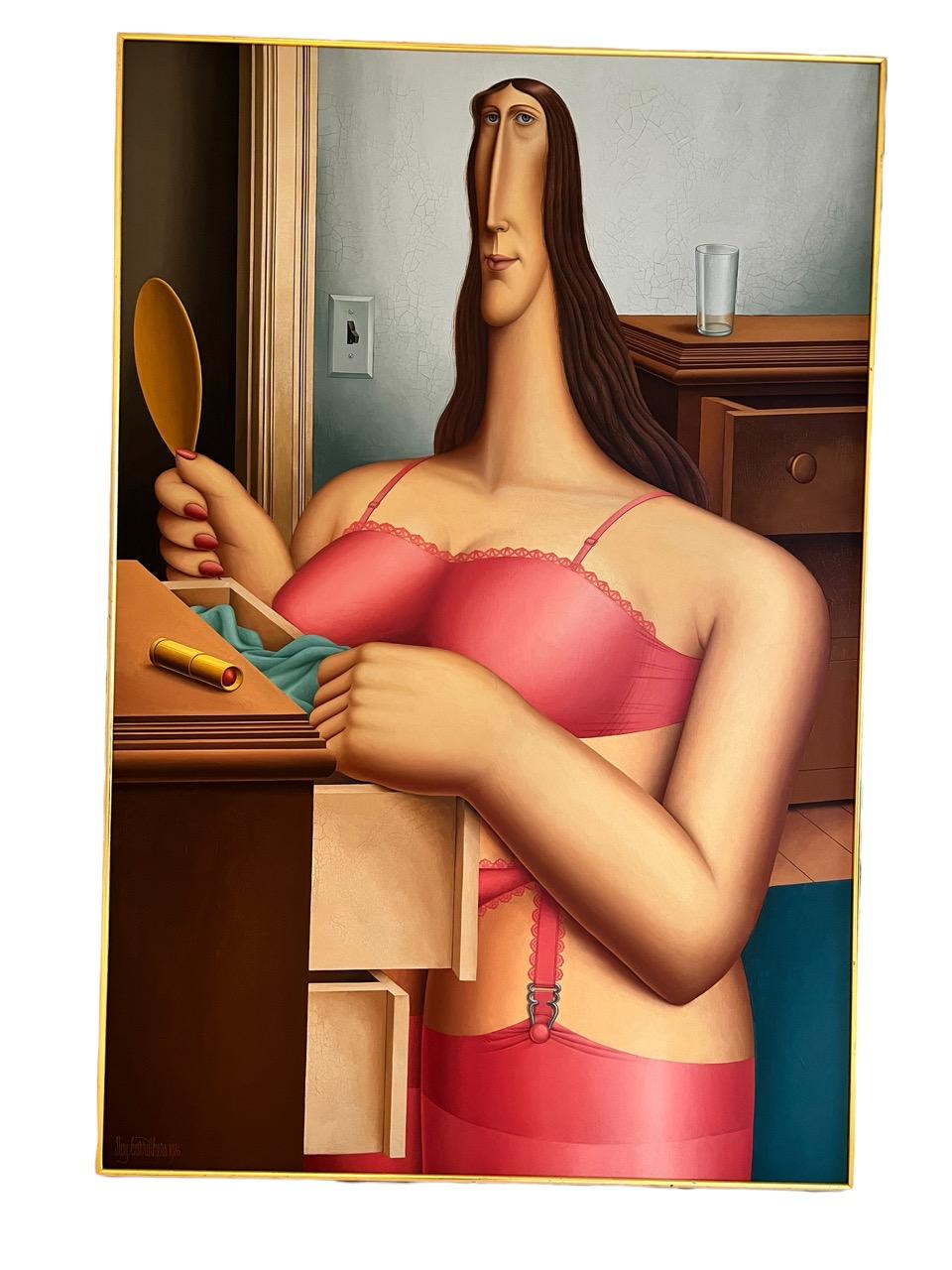 1976 Óleo sobre lienzo del artista sudafricano Roy Carruthers (1938). Este cuadro se titula 