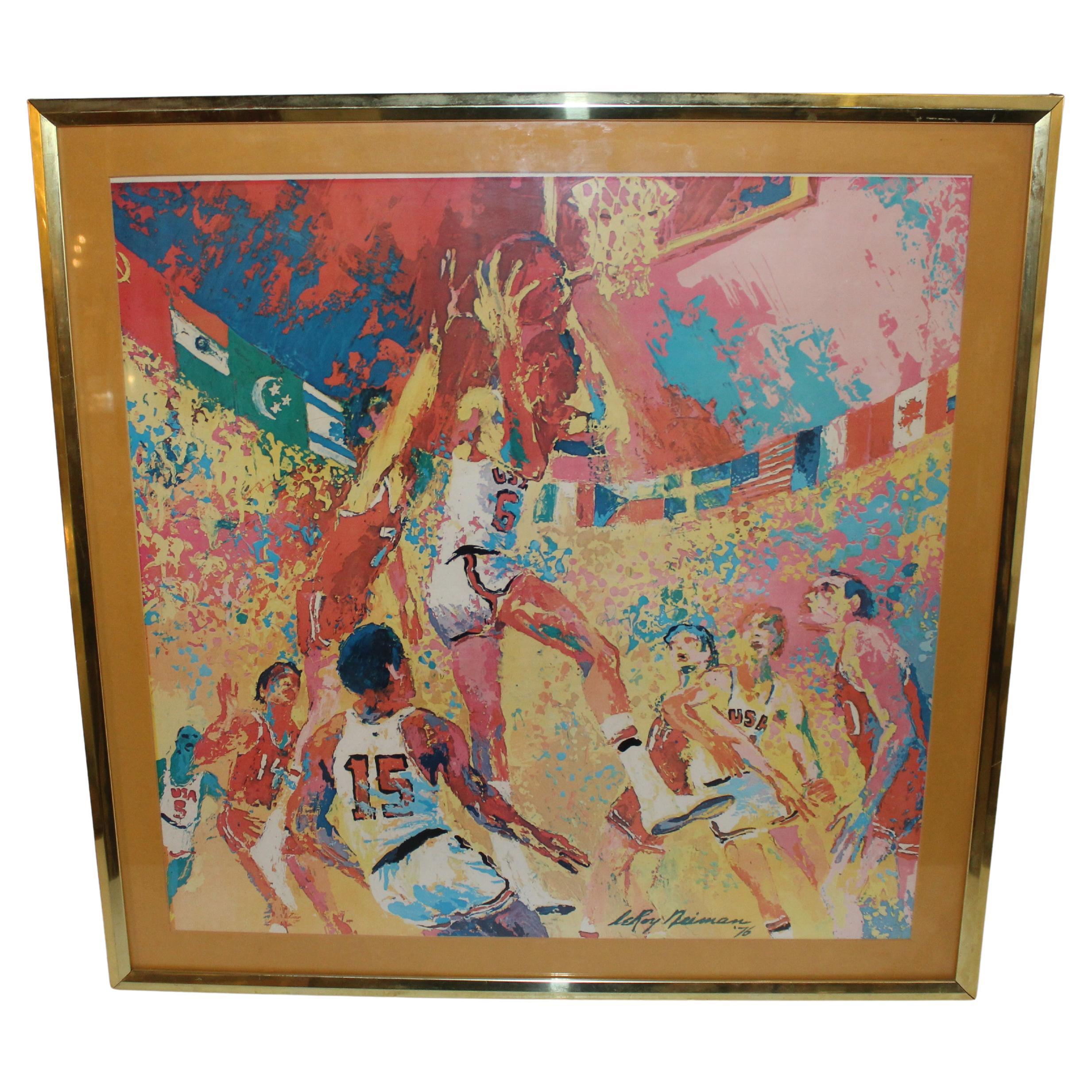1976 Olympischer Basketball Druck von Leroy Reisman im Angebot