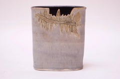1976 Vaso in gres Studio A con smalto opaco blu pallido di Pollack