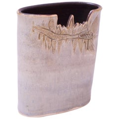 1976 Jarrón de gres Studio A Azul Pálido Mate de Pollack