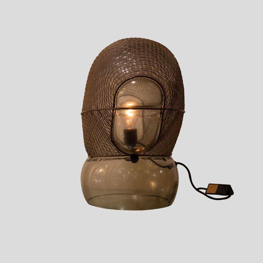 1976 Patroclo Lamp Italian Design by Gae Aulenti for Artemide bronze Glass Metal For Sale 1