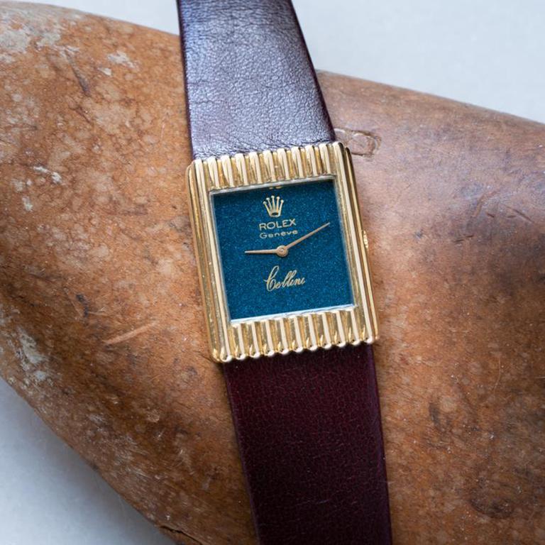 1976 Rolex Cellini 18 Karat Gold Model 4016 Rare Dial In Excellent Condition In New York, NY