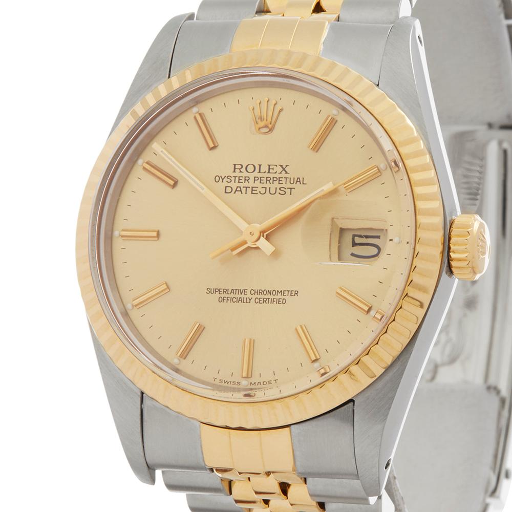 Vintage
 *
 *Complete with: Presenation Pouch & Guarantee dated 1976
 *Case Size: 36mm
 *Strap: Stainless Steel & 18K Yellow Gold Jubilee
 *Age: 1976
 *Strap length: Adjustable up to 17cm. Please note we can order spare links and alternate