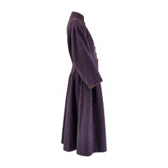 1976 Runway Yves Saint Laurent Ballet Russes Purple Wool Coat