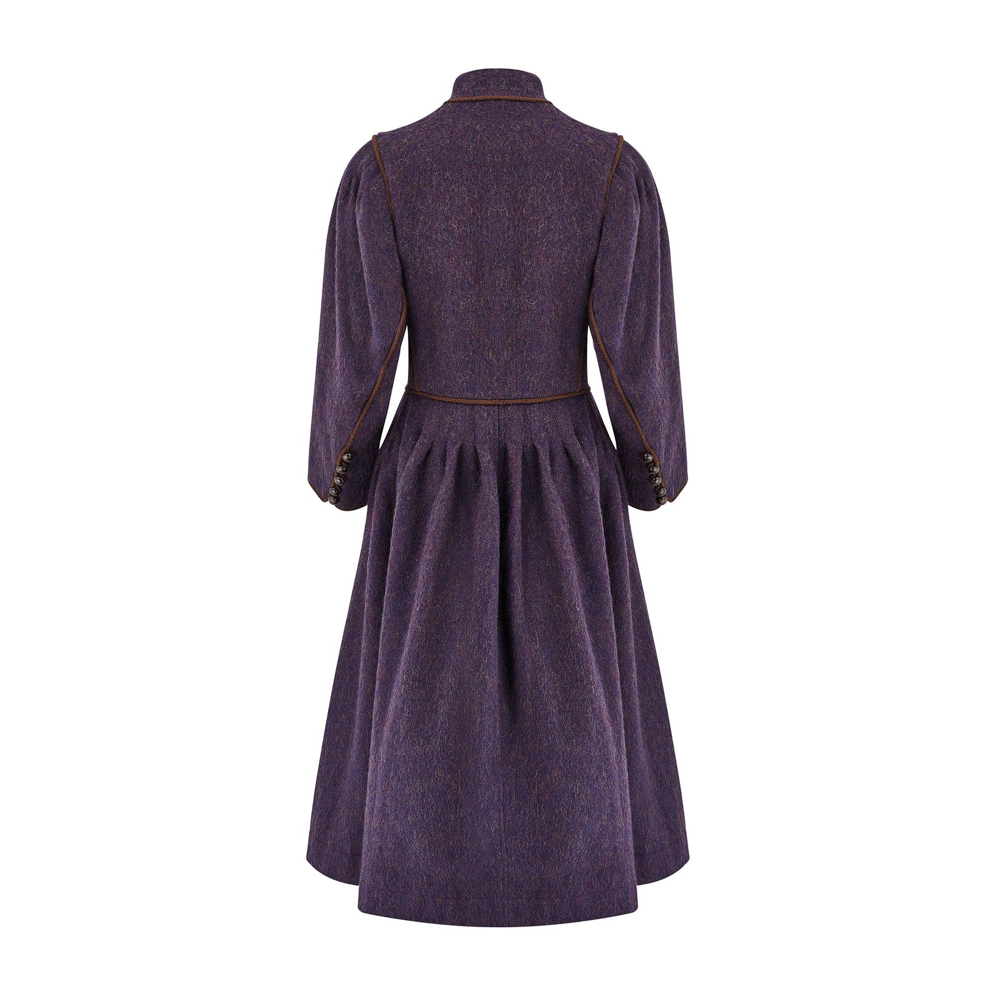 Black 1976 Runway Yves Saint Laurent Ballet Russes Purple Wool Coat For Sale