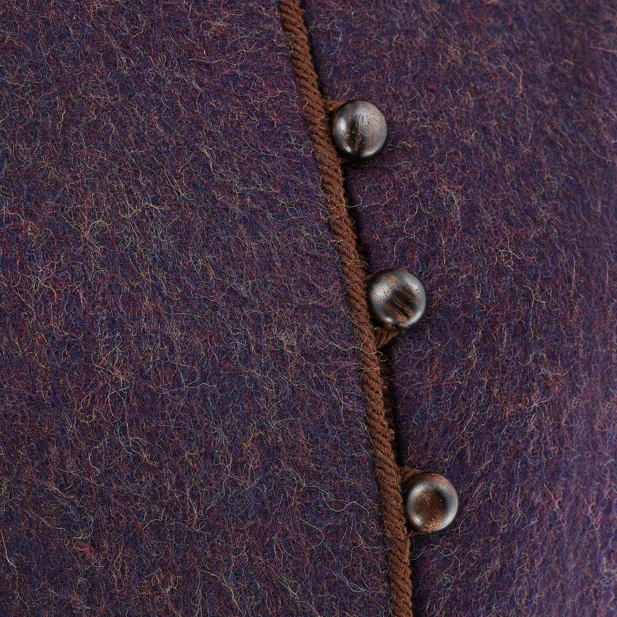 1976 Runway Yves Saint Laurent Ballet Russes Purple Wool Coat In Excellent Condition For Sale In London, GB