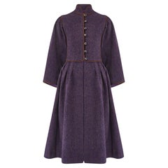 1976 Runway Yves Saint Laurent Ballet Russes Purple Wool Coat