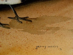 1976 Spotted Towhee Sparrow Painting by Jerry Weers