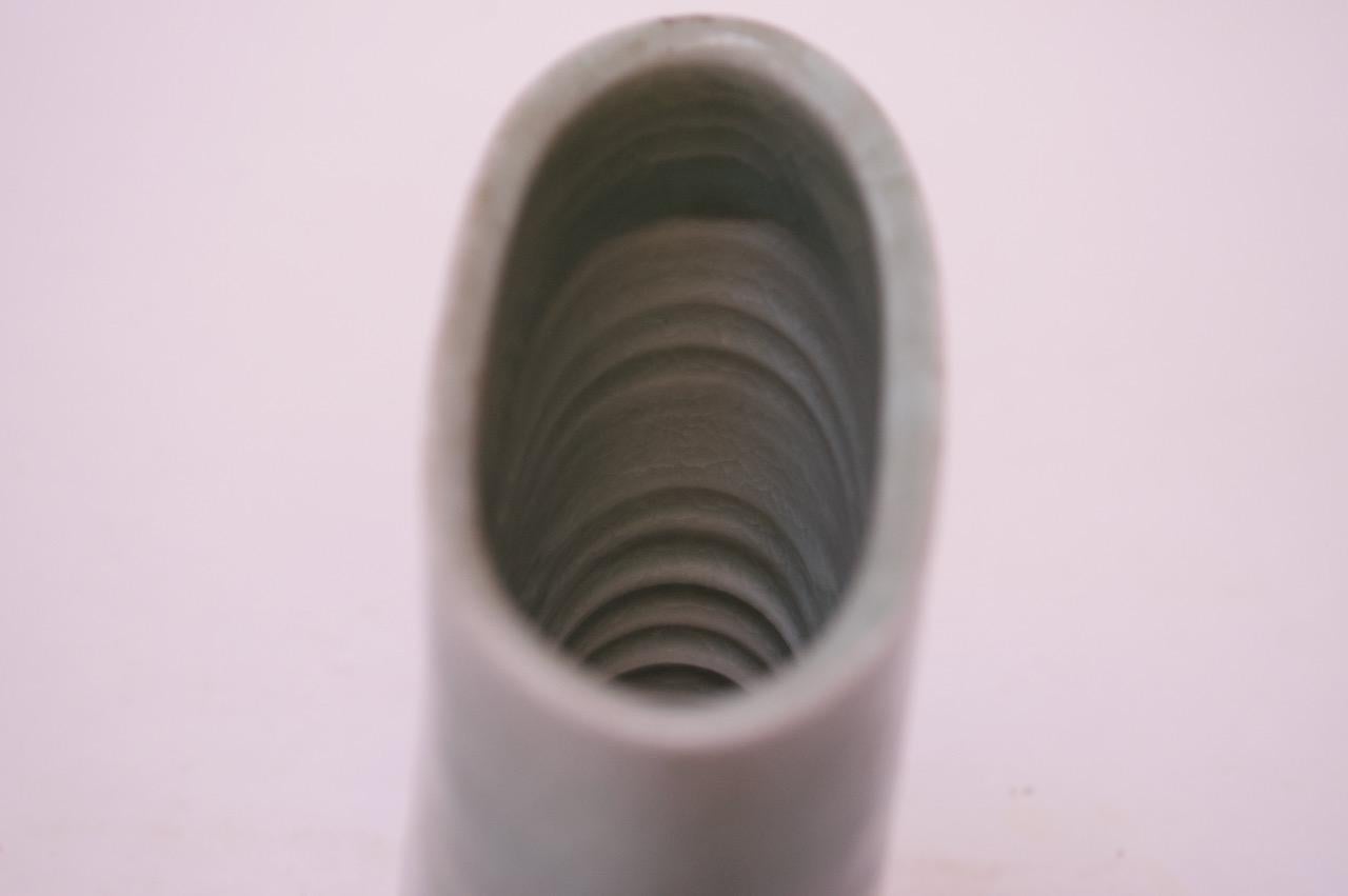 1976 Studio Stoneware Pale Green Abstract Vase Signed Pollack For Sale 6