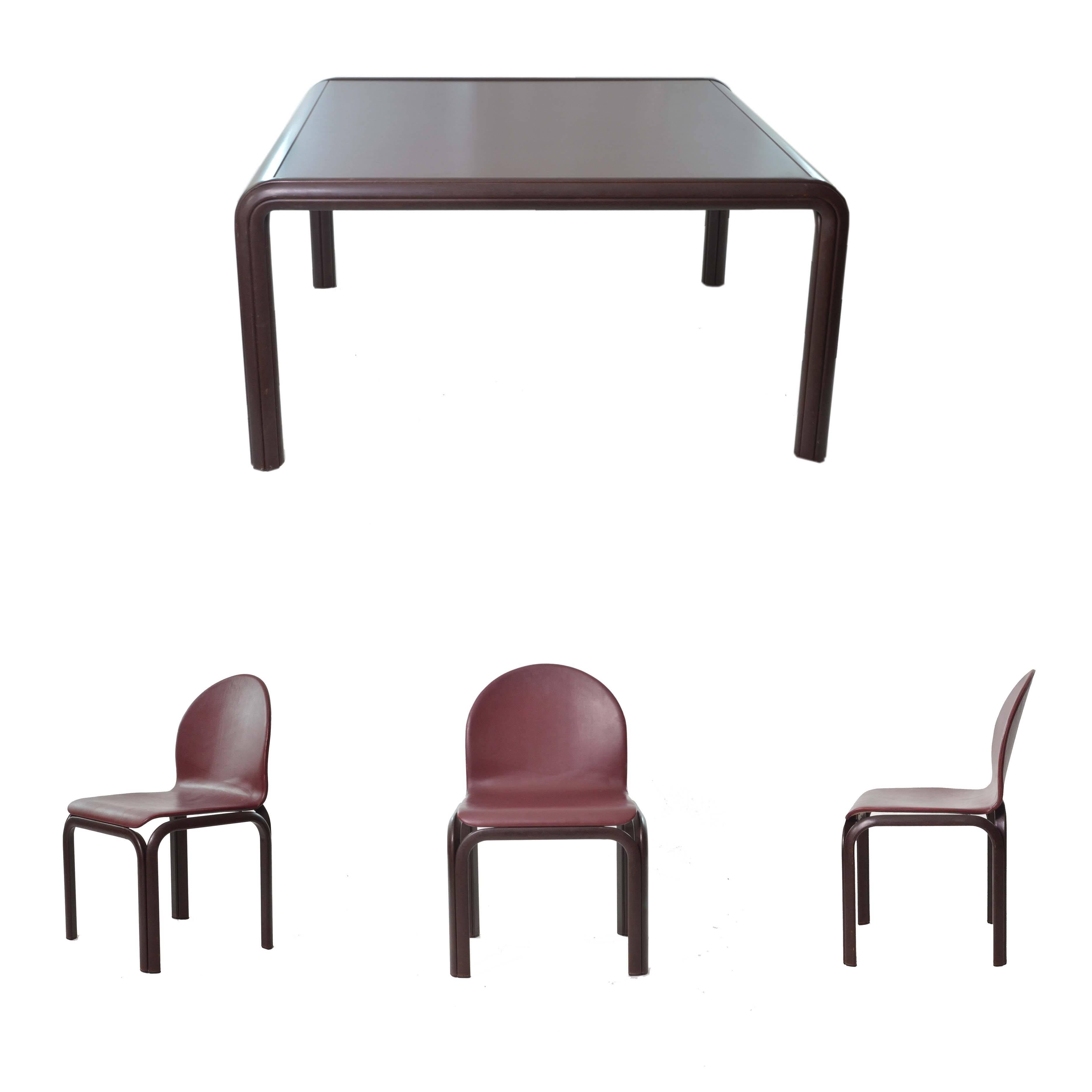 1976 Aluminium Table and four Chairs by Gae Aulenti for Knoll 10