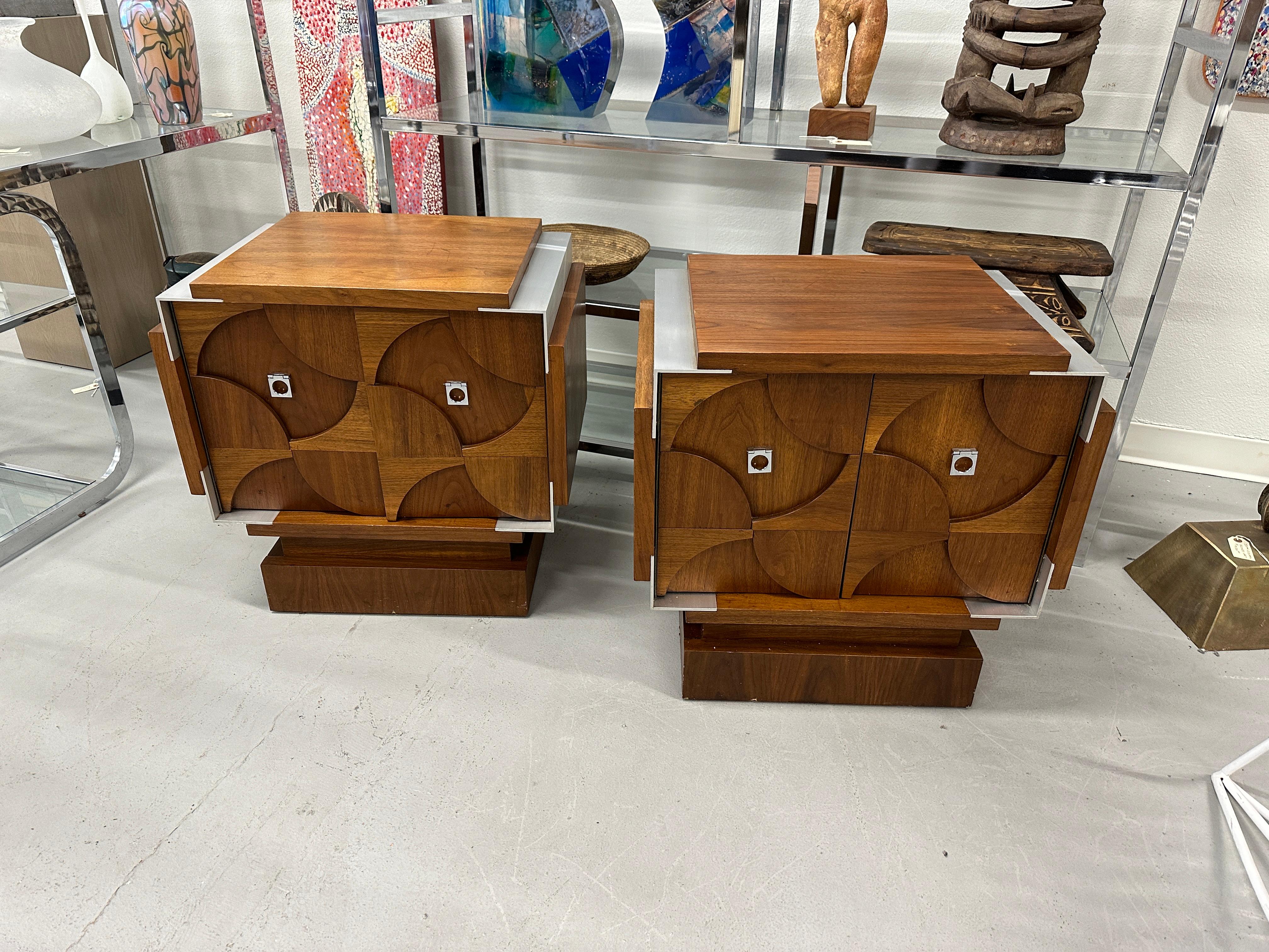 Canadian 1976 Tobago Furniture Brutalist Nightstands For Sale