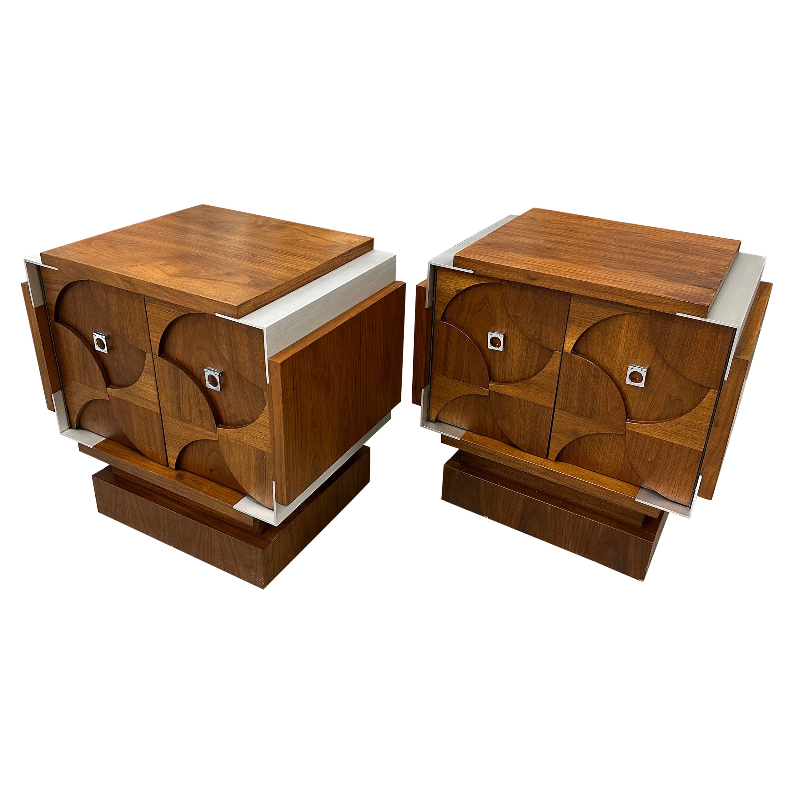 Tables de nuit brutalistes Tobago Furniture 1976 en vente