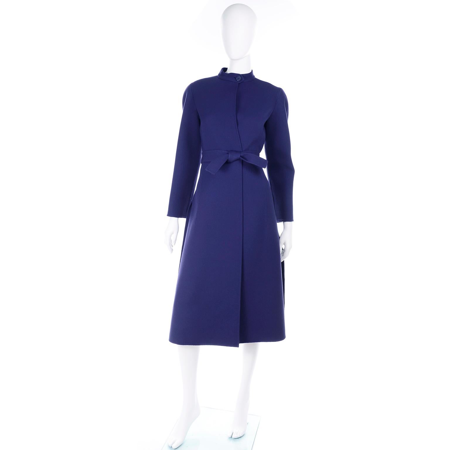 royal blue long wool coat