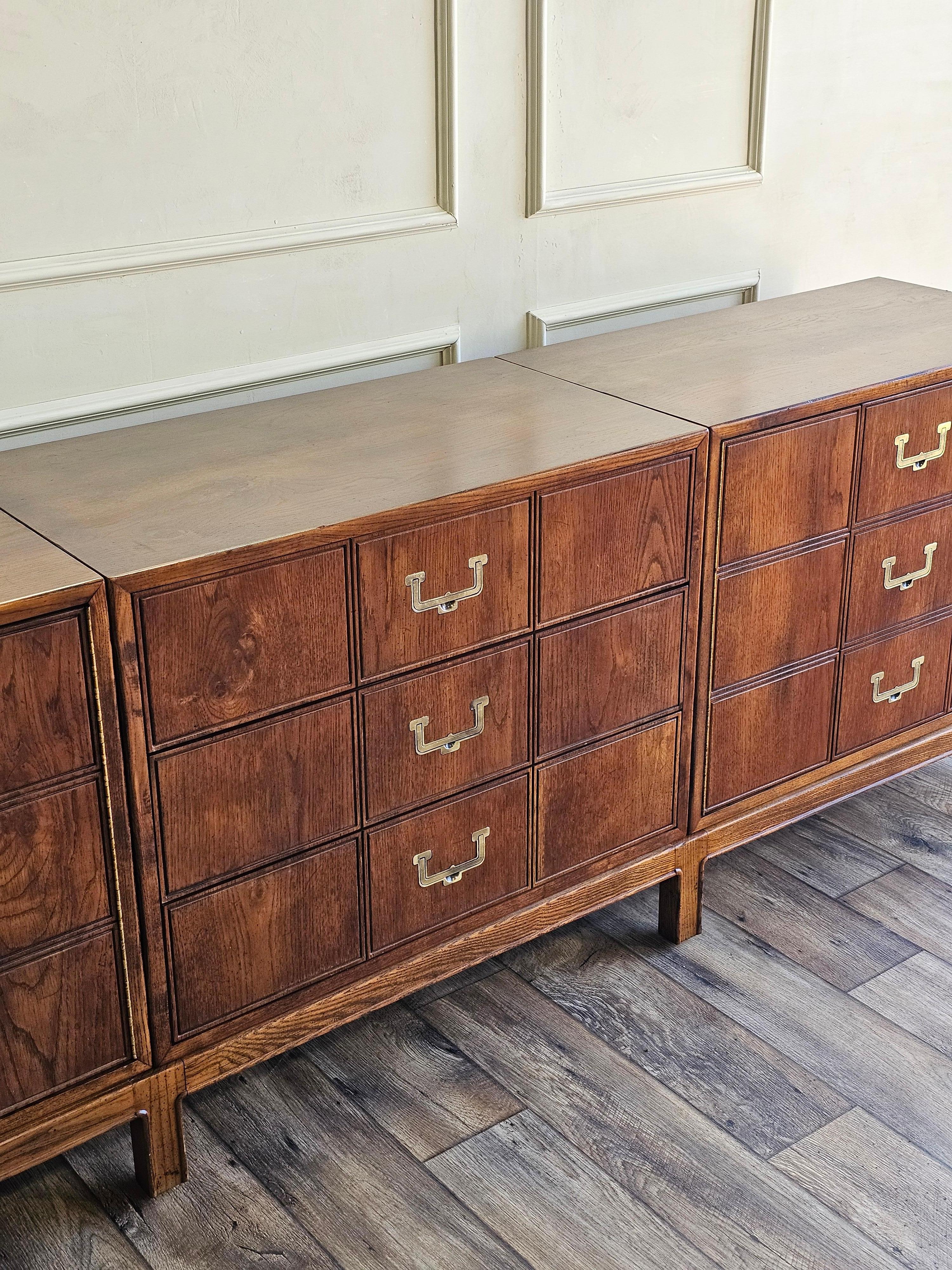 American 1976 Vintage Henredon Artefacts Modular Triple Chest Credenza