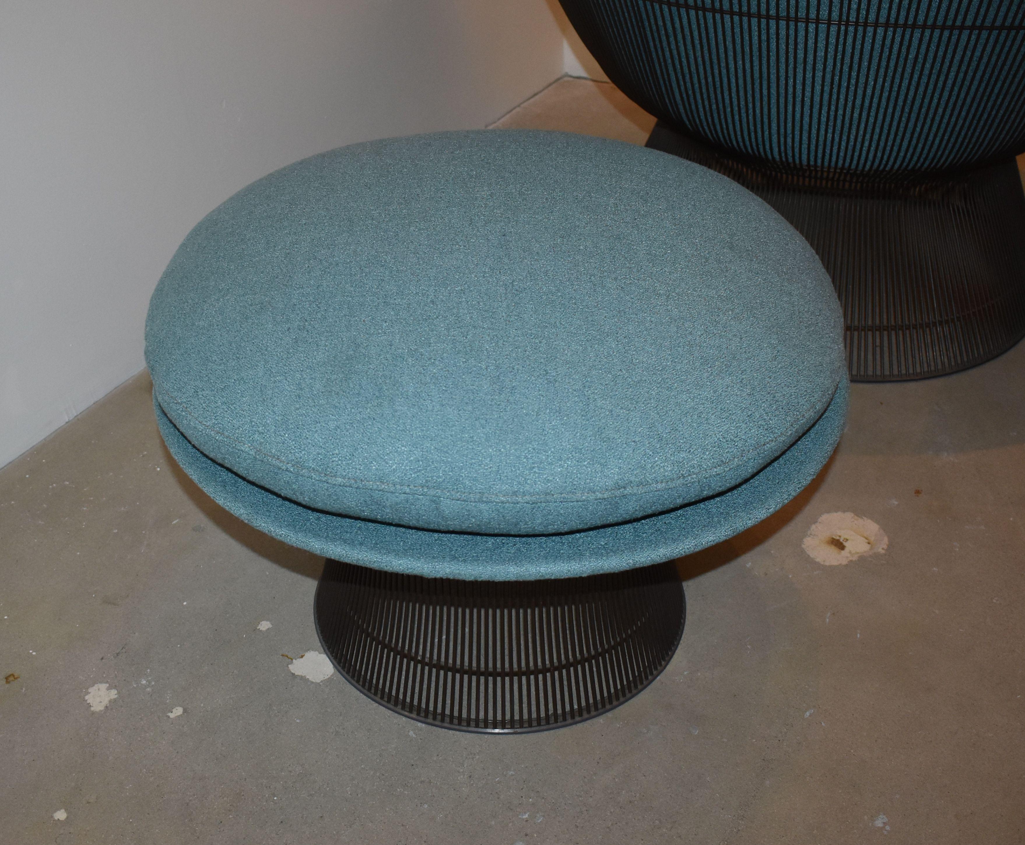 1976 Warren Platner for Knoll Bronze Lounge Chair and Ottoman For Sale 5
