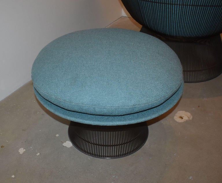 1976 Warren Platner for Knoll Bronze Lounge Chair and Ottoman For Sale 7