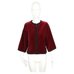 1976 YVES SAINT LAURENT Balle Russes collection burgundy velvet RUNWAY jacket