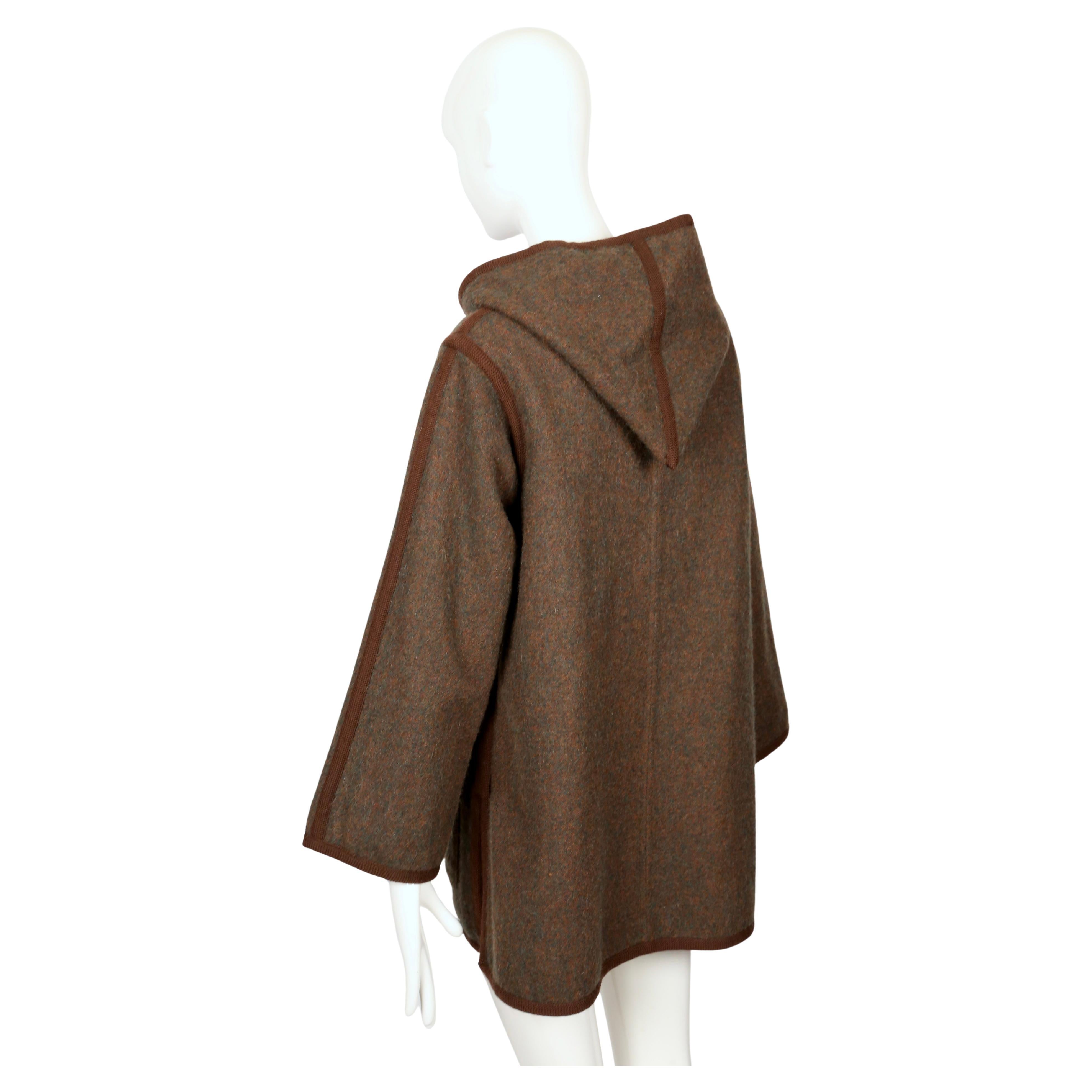 1976 YVES SAINT LAURENT Ballet Russes collection brown wool RUNWAY coat For Sale 5