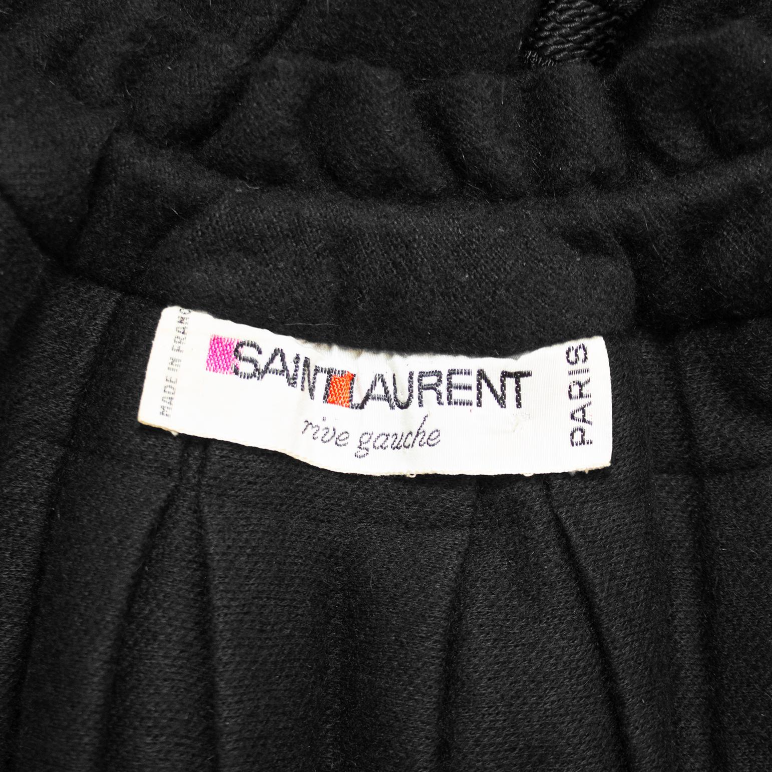 1976 Yves Saint Laurent Black Wool 'Russian' Cloak 3
