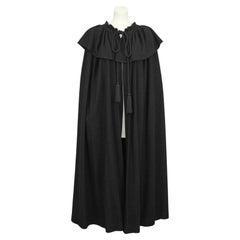 1976 Yves Saint Laurent Black Wool 'Russian' Cloak