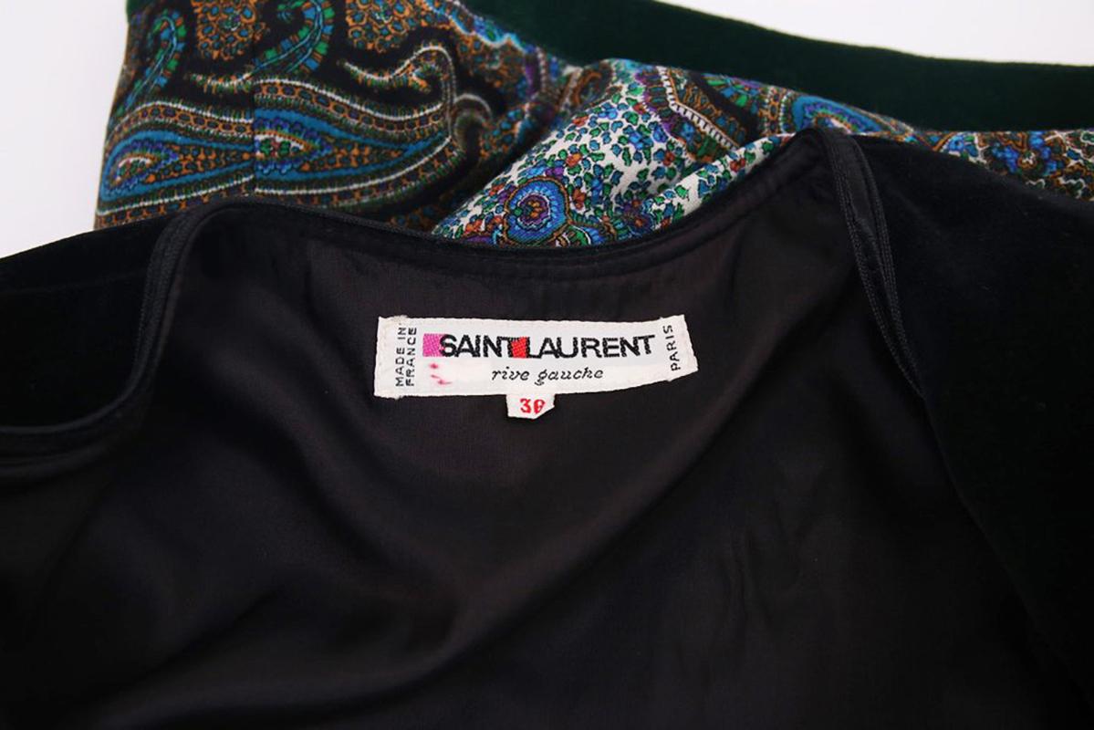Black 1976 Yves Saint Laurent Cossack Collection Dress For Sale