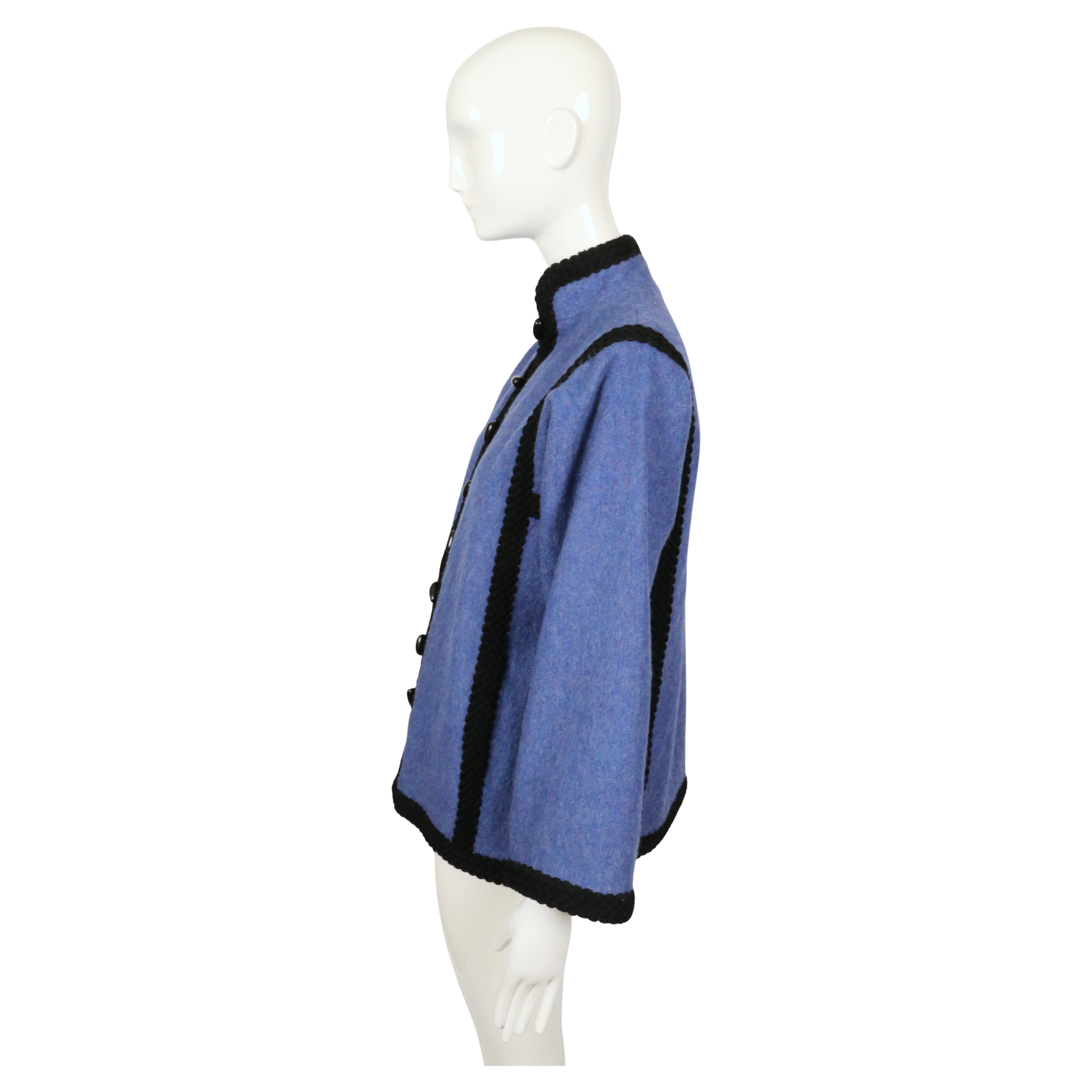 1976 YVES SAINT LAURENT 'opéras - ballets Russes' Wollmantel mit geflochtenen Besätzen 1