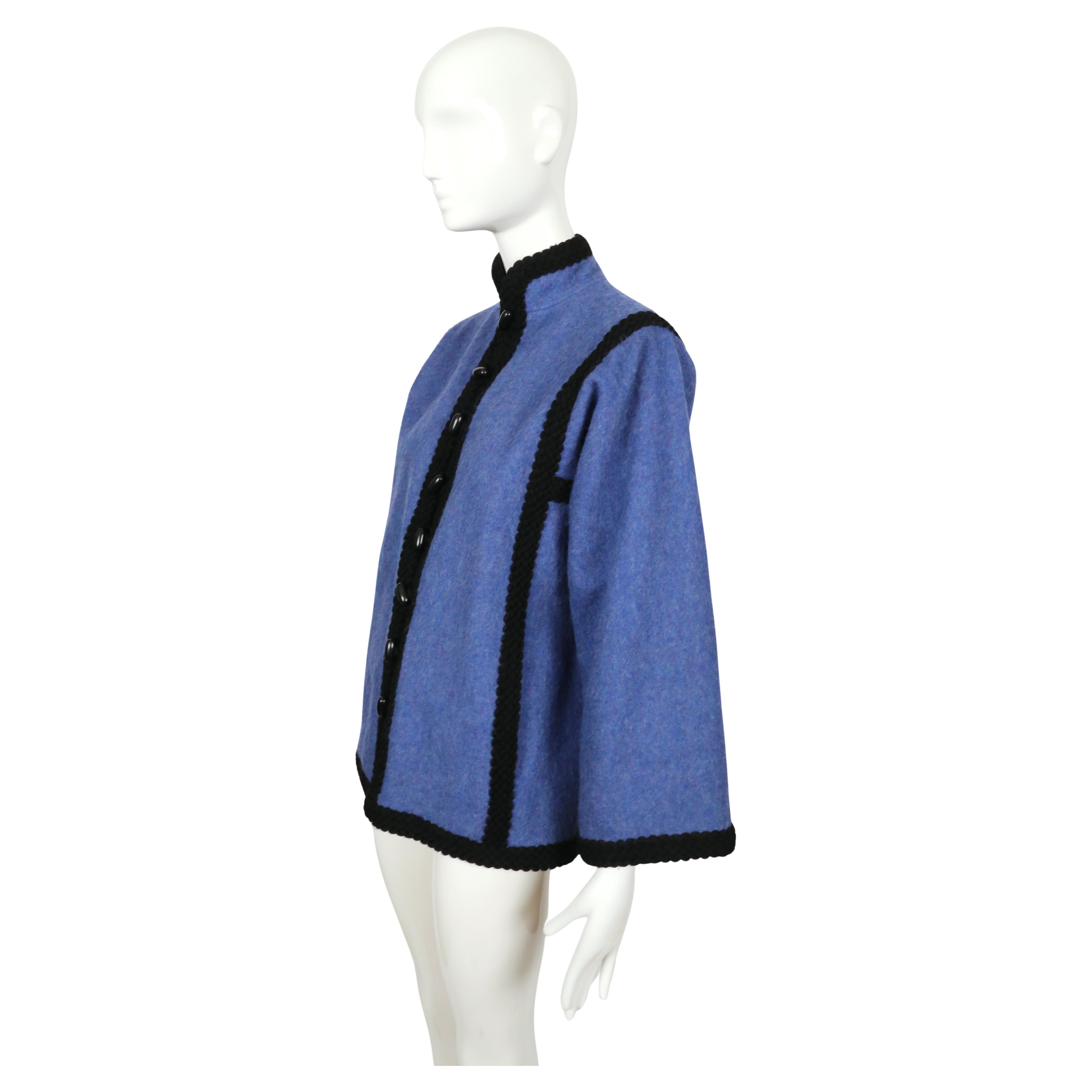 1976 YVES SAINT LAURENT 'opéras - ballets Russes' Wollmantel mit geflochtenen Besätzen 2