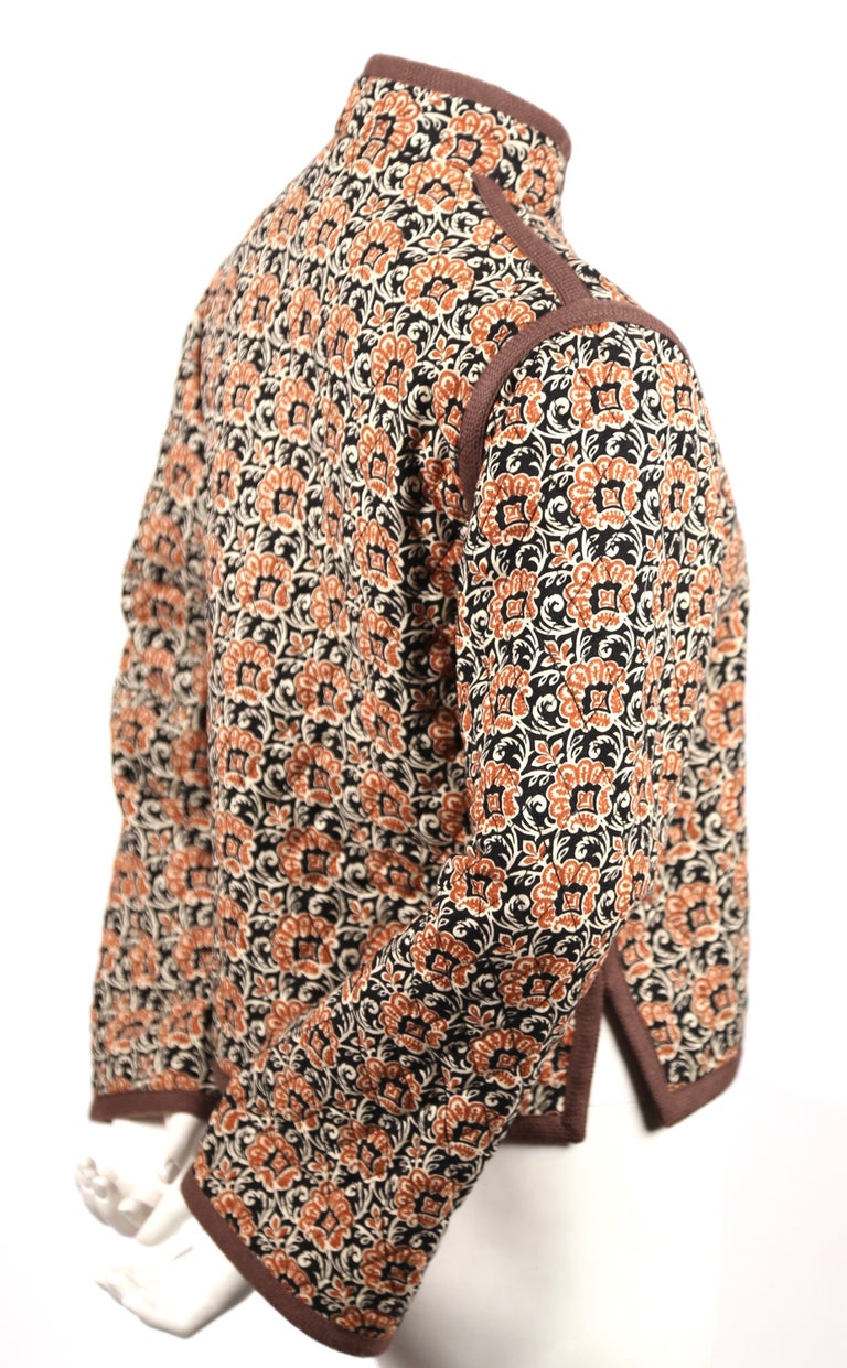 1976 YVES SAINT LAURENT quilted floral peasant jacket at 1stDibs