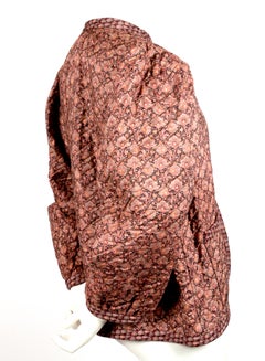 1976 YVES SAINT LAURENT quilted floral printed silk peasant jacket
