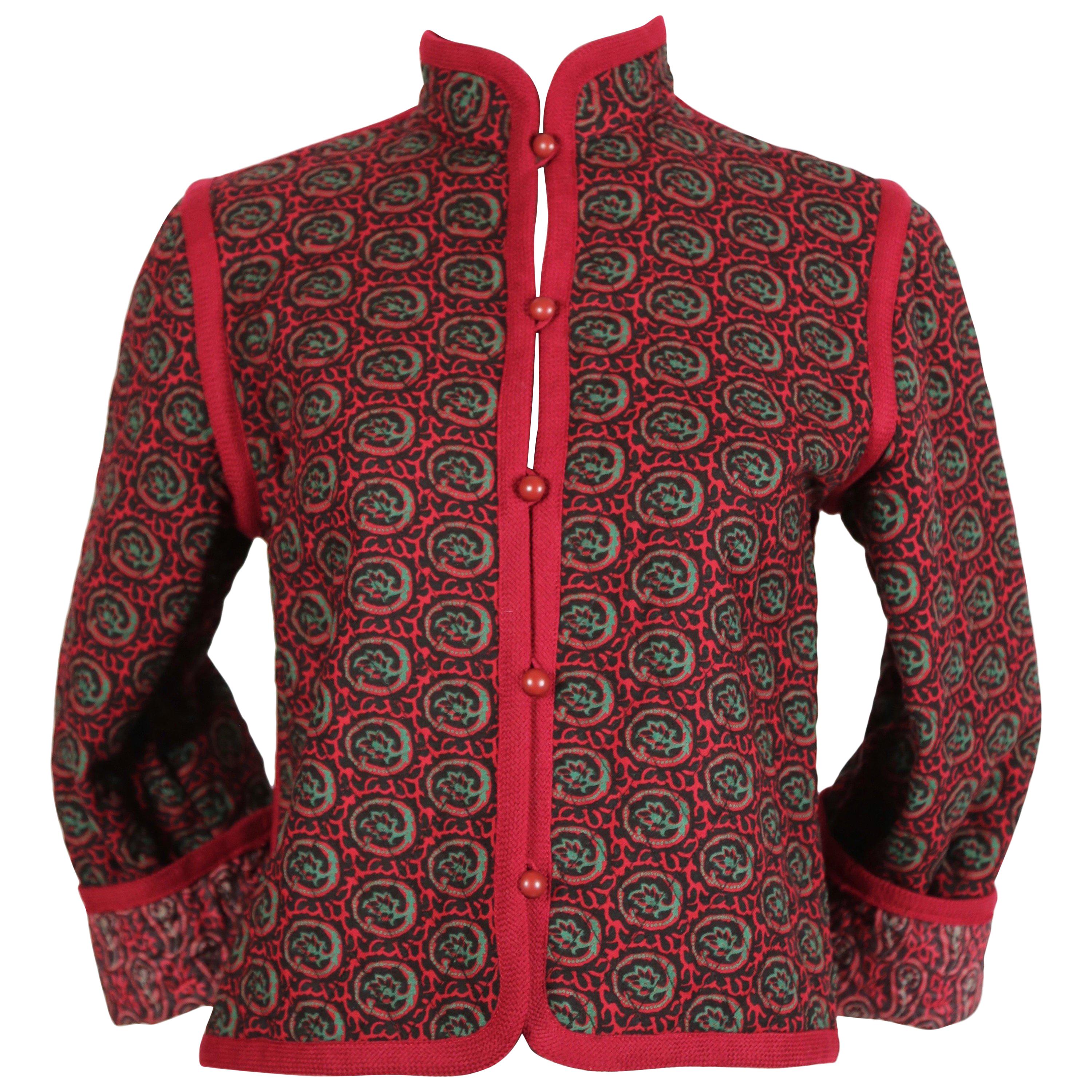 1976 YVES SAINT LAURENT rive gauche quilted floral peasant jacket