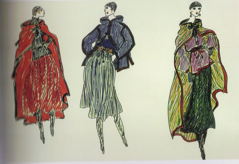 1976 YVES SAINT LAURENT Russian collection corduroy coat with wood ...