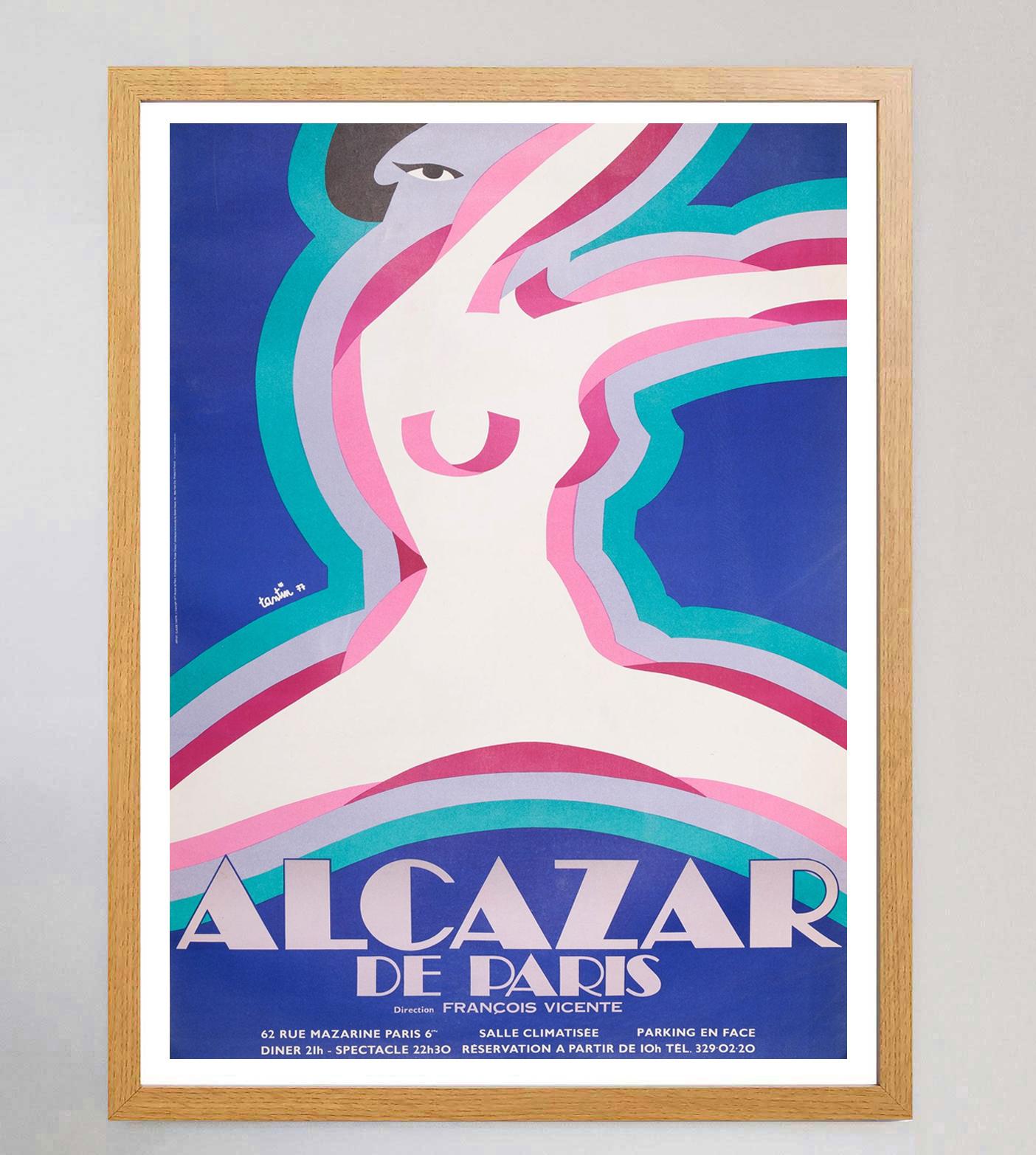 French 1977 Alcazar de Paris Original Vintage Poster For Sale