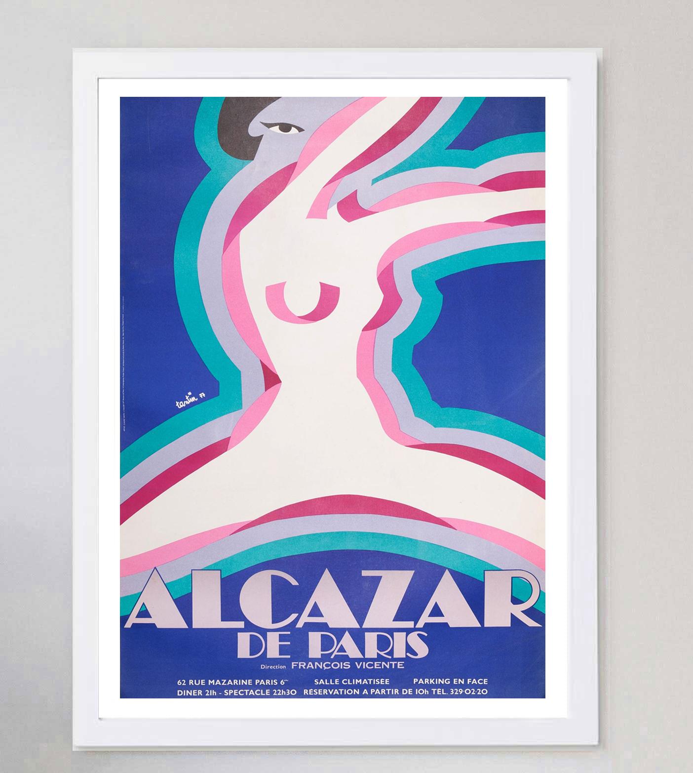 1977 Alcazar de Paris Original Vintage Poster In Good Condition For Sale In Winchester, GB