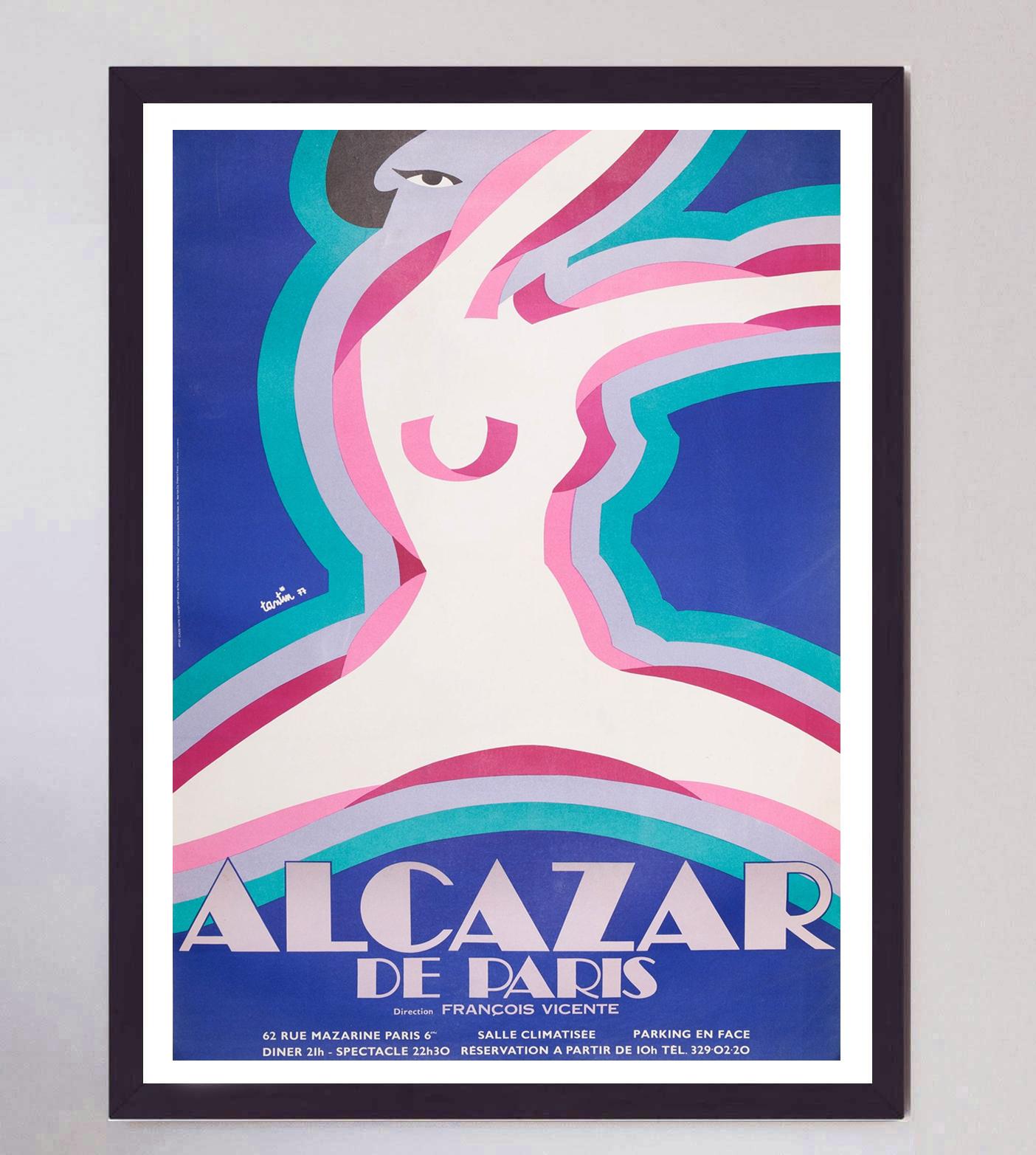 Late 20th Century 1977 Alcazar de Paris Original Vintage Poster For Sale