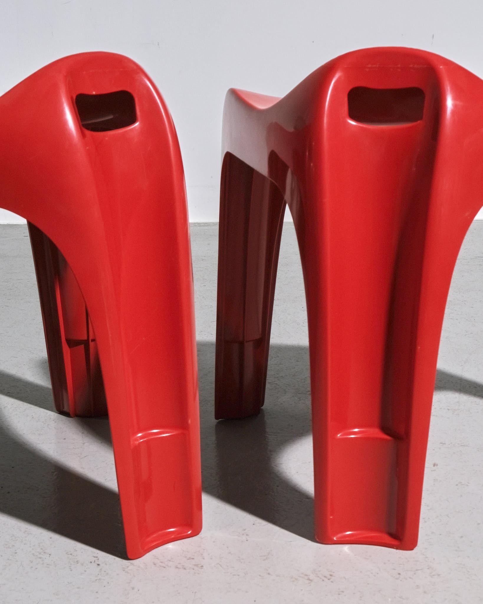 Late 20th Century 1977 Alexander Begge Red Casalina Stool For Sale