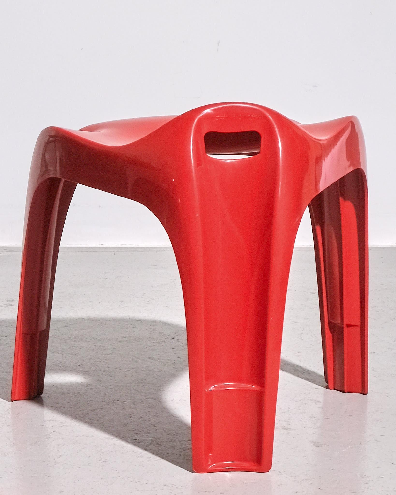 Plastic 1977 Alexander Begge Red Casalina Stool For Sale