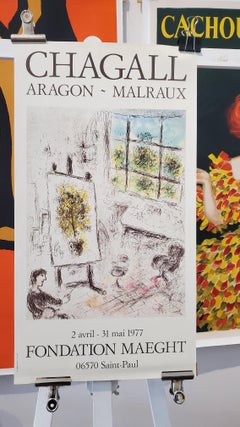 Original-Ausstellungsplakat „Aragon Malraux“ Marc Chagall, 1977