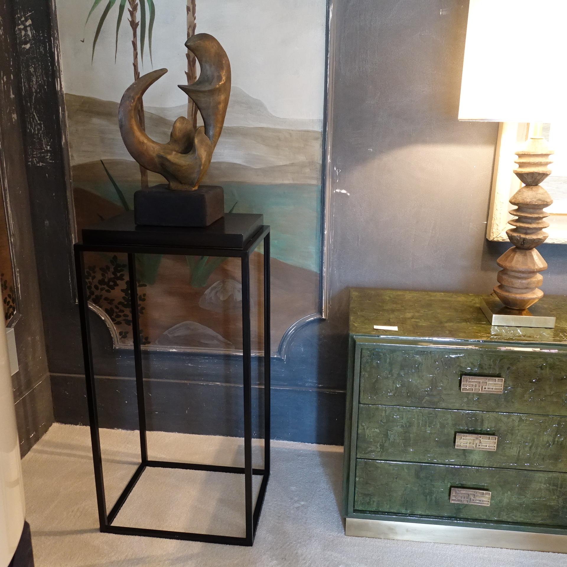 1977 Biagio Romeo Bronze Abstract Sculpture, Concrete Base 4