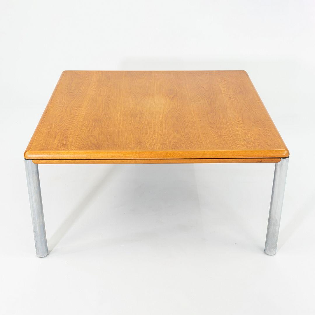 Table de salle à manger Charles Pfister pour Knoll de 1977 en chêne avec pieds chromés de 59 pouces en vente 3