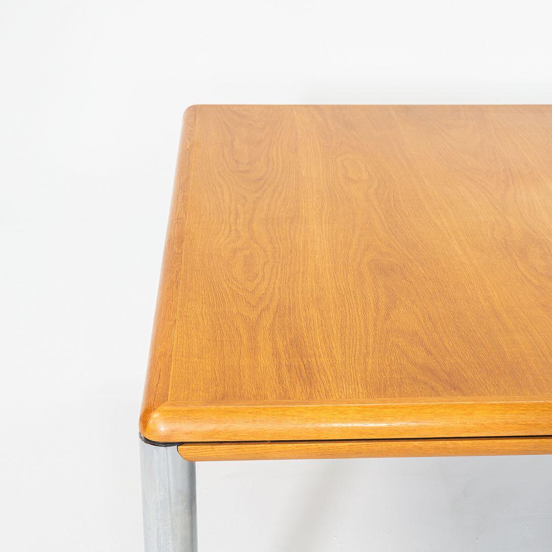 Table de salle à manger Charles Pfister pour Knoll de 1977 en chêne avec pieds chromés de 59 pouces en vente 4