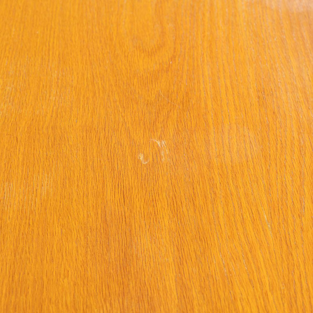 Table de salle à manger Charles Pfister pour Knoll de 1977 en chêne avec pieds chromés de 59 pouces en vente 1