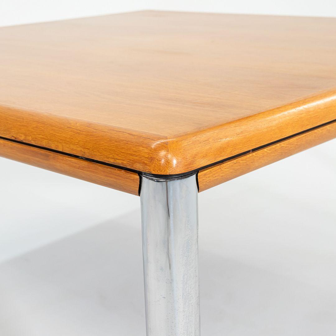 Table de salle à manger Charles Pfister pour Knoll de 1977 en chêne avec pieds chromés de 59 pouces en vente 2