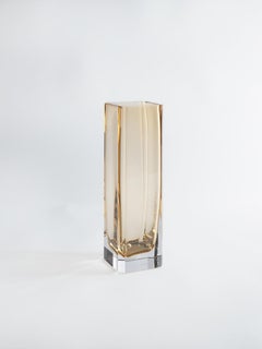 1977 Crystal Vase Amber Large by Greg Natale