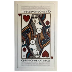 Lithographie publicitaire « Queen Of Hearts Ball » de David Lance Goines, 1977