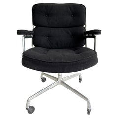 Chaise Time Life Eames de 1977 en toile de jute noire